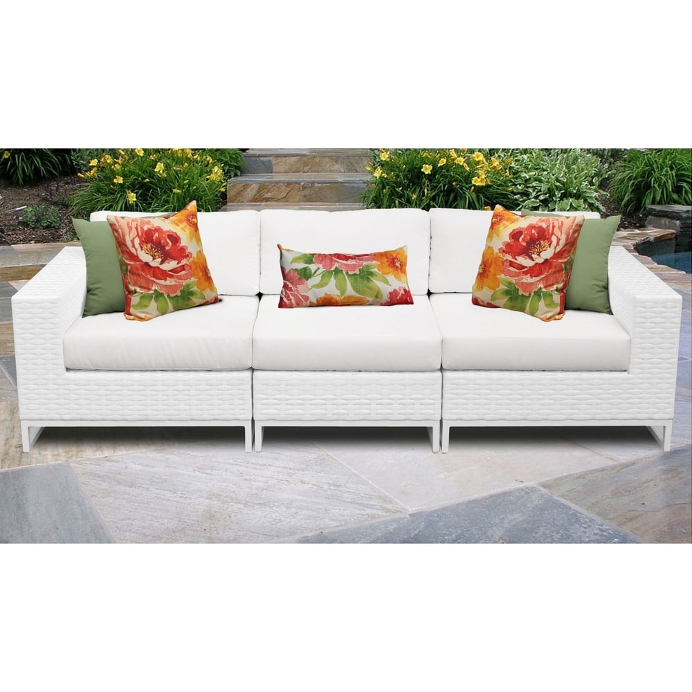 Miami 3 Piece Outdoor Wicker Patio Furniture Set 03c