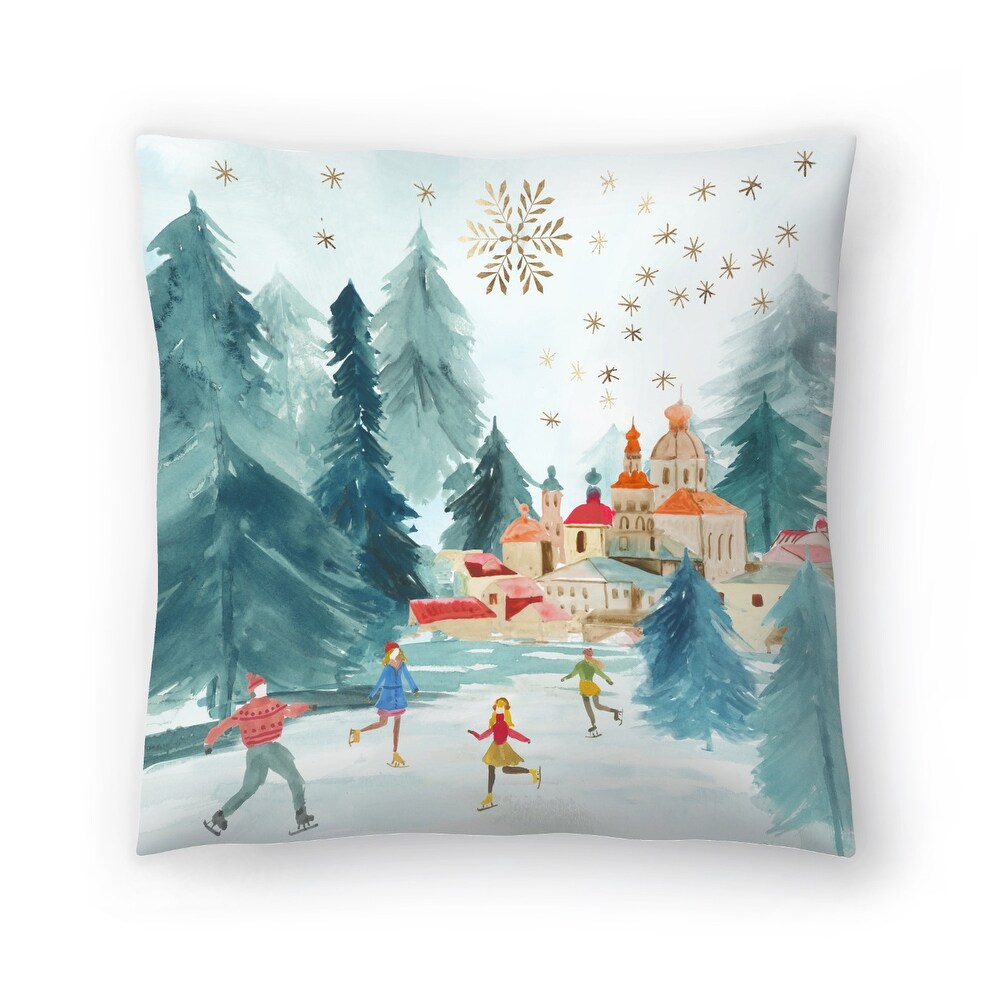 Skating Under The Stars by PI Holiday Collection   Decorative Throw Pillow