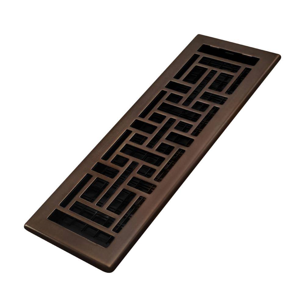 Decor Grates 4 in. x 14 in. Oil Rubbed Bronze Steel Oriental Register AJH414-RB