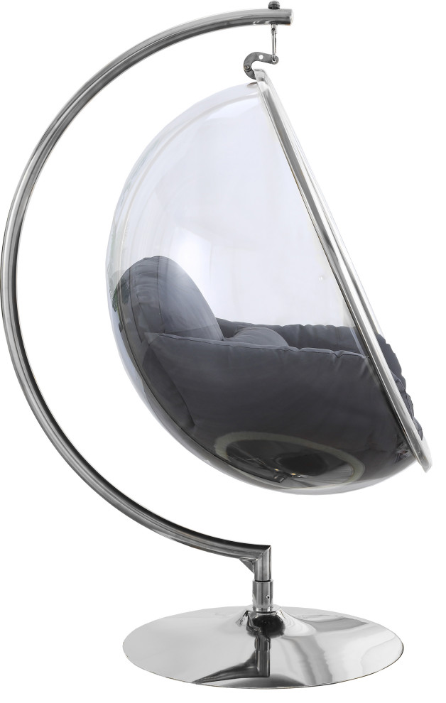 Luna Metal Acrylic Swing Bubble Accent Chair With Stand   Contemporary   Hanging Chairs   by Meridian Furniture  Houzz