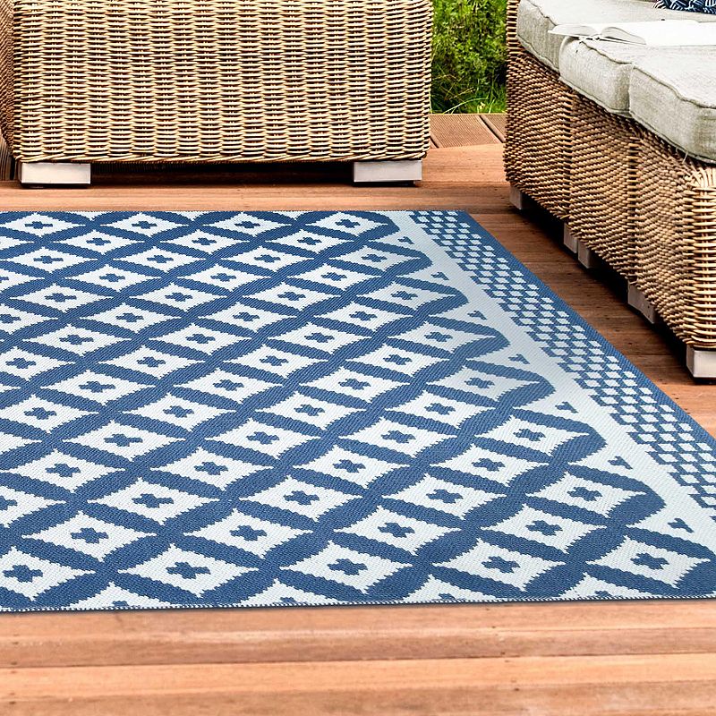 SUPERIOR Adalia Lattice Geometric Reversible Indoor/Outdoor Area Rug