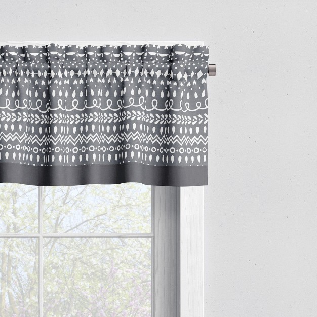 Bacati Owls Grey beige Neutral Cotton Window Valance