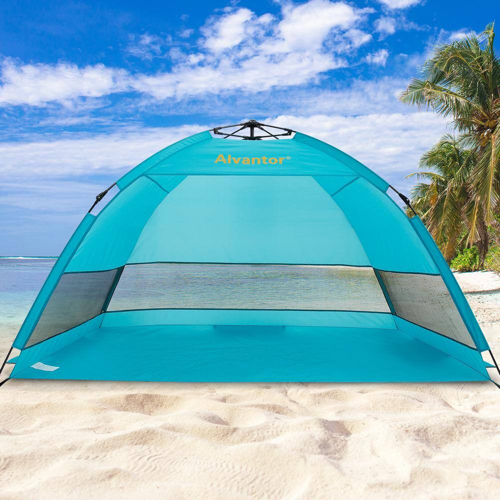 Alvantor TEAL 79 in. x 47 in. x 53 in. Instant Pop Up Portable Beach Tent Outdoor Sun Shelter Cabana UPF 50+ Carry Bag 7012