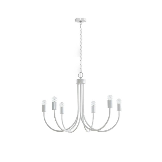 Ellie 6 light Chandelier White 510 Design