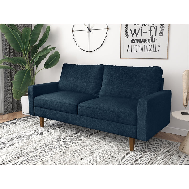 Kingway Furniture Ashton Linen Living Room Sofa in Dark Blue