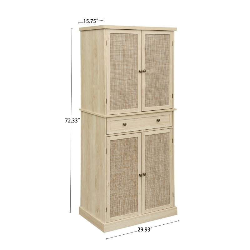 4 Door Storage Cabinet with 1 Drawer  with 4 Adjustable Inner Shelves Buffet