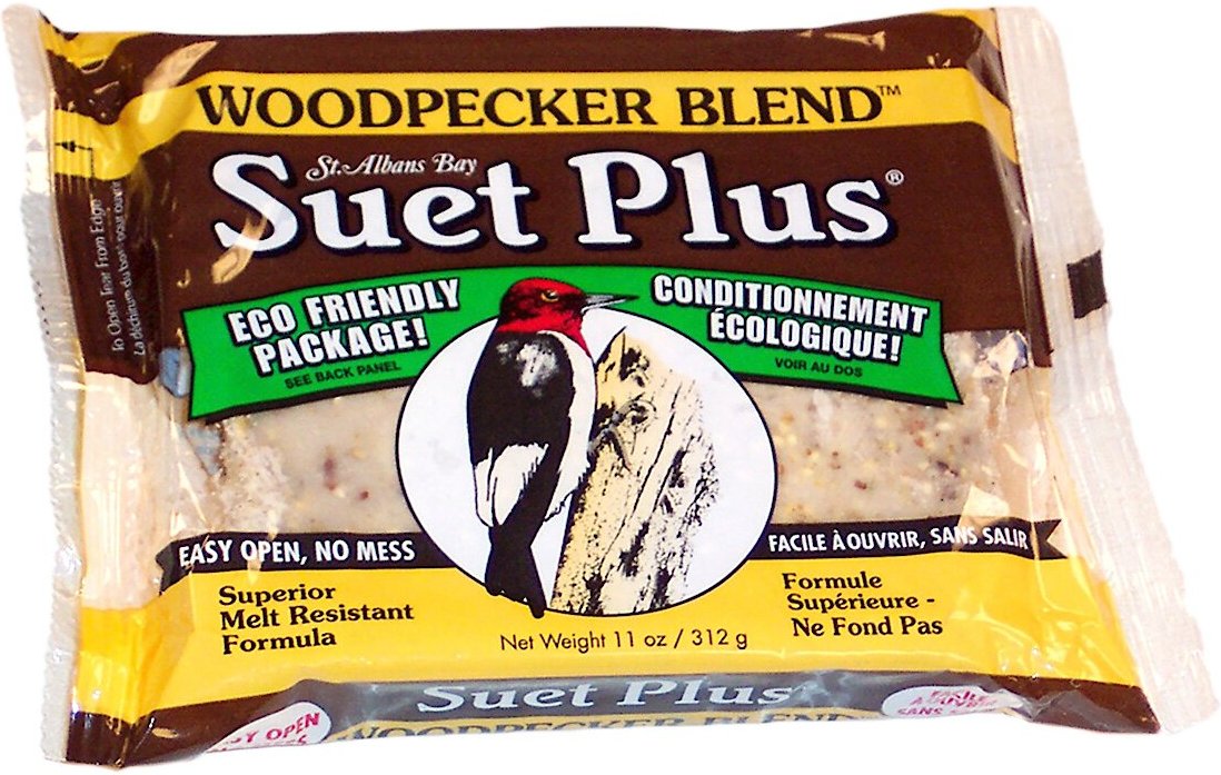 St. Albans Bay Suet Plus Woodpecker Blend Suet Wild Bird Food， case of 12