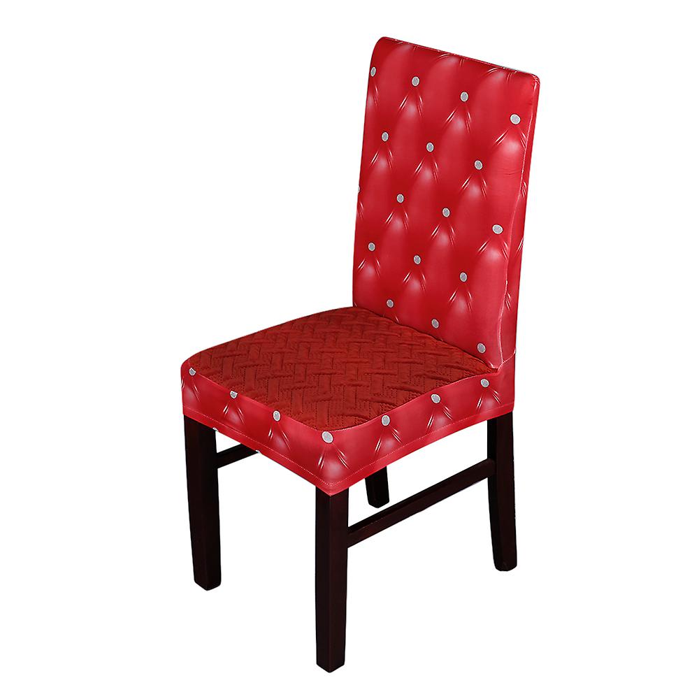 Red 3d Printing Spandex Stretchable Dining Chair Seat Covers Dustproof Ceremony Chair Slipcovers Protectors Wedding Events Decoration--red