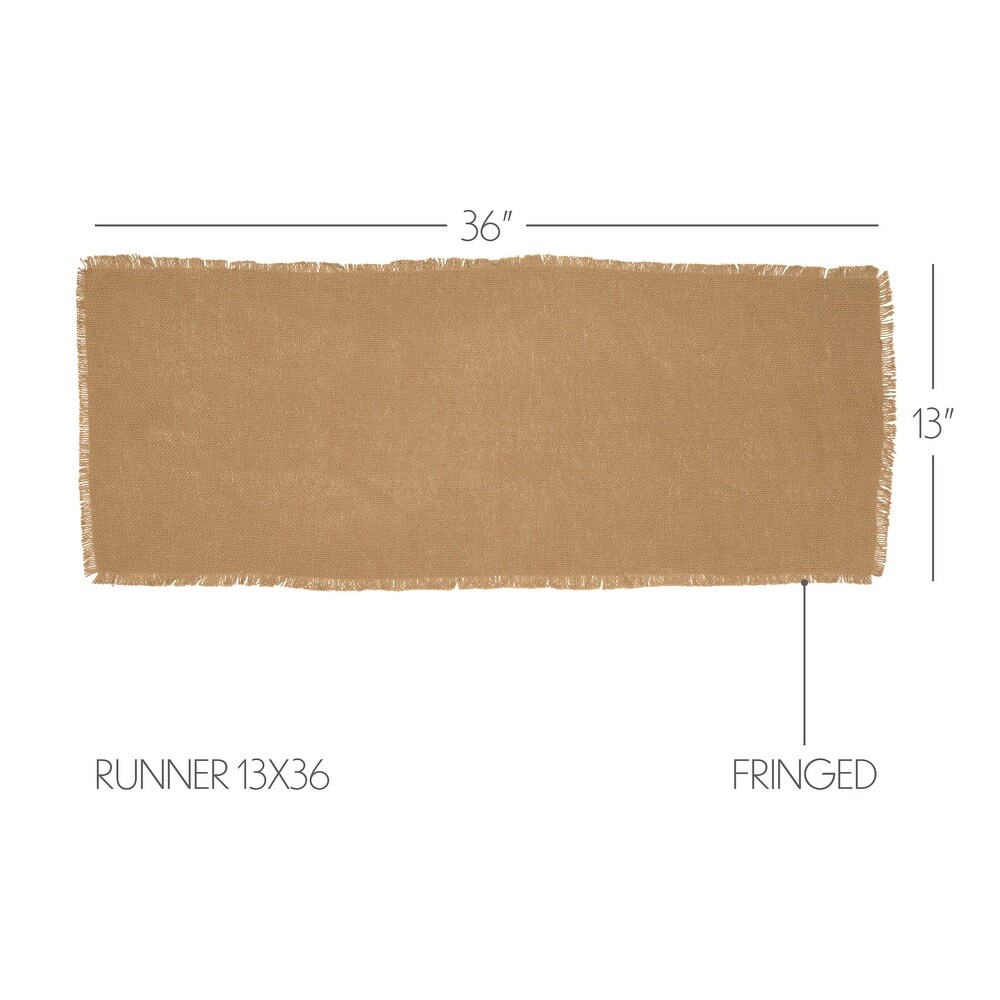 Burlap Fringed Runner