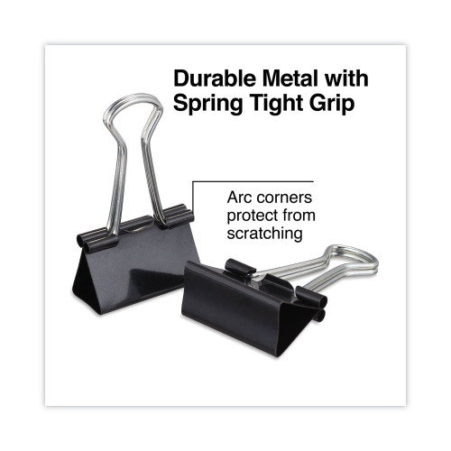 Universal Binder Clips， Medium， Black/Silver， 12/Box (10210)