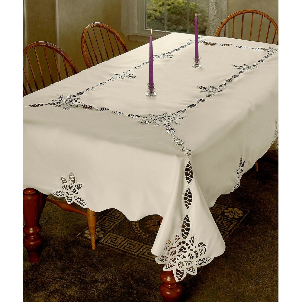 Violet Linen Betenburg Lace Pattern Tablecloth