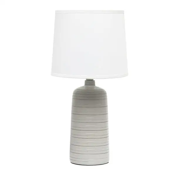 Simple Designs Textured Linear Ceramic Table Lamp