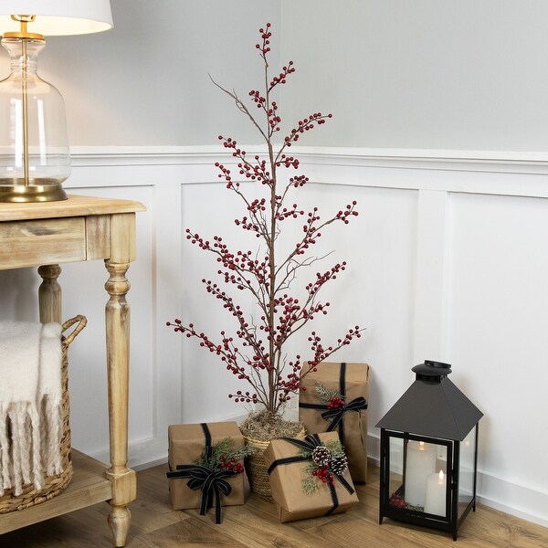 Potted Berry Artificial Christmas Twig Tree