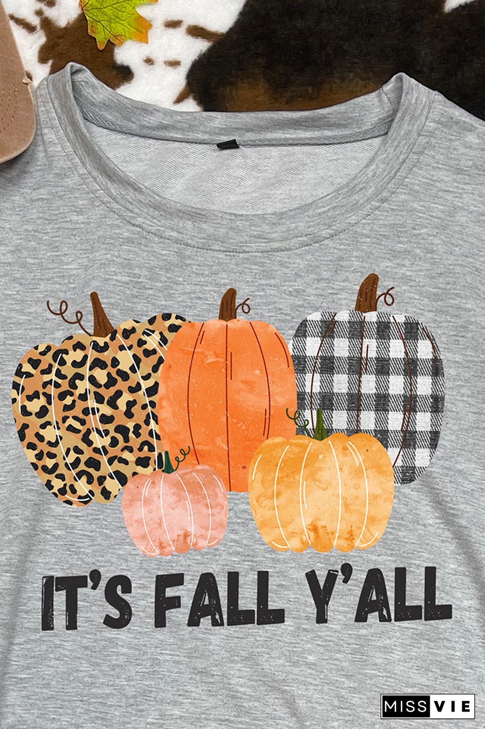 Fall Pumpkin Print O-neck Long Sleeve Sweatshirts Women Wholesale