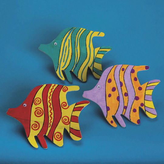 S S Worldwide Tropical Fish Wood Magnet Craft Kit