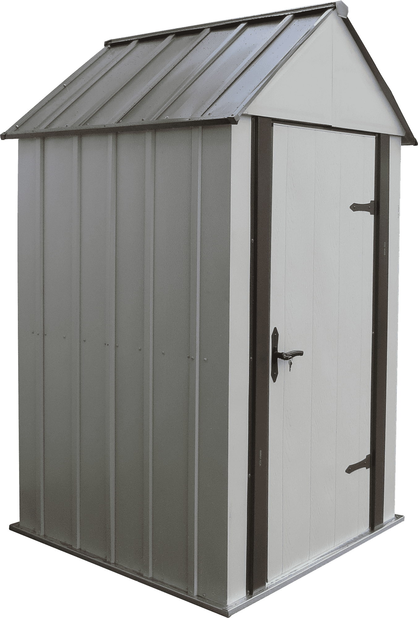 Arrow Designer Metro Steel Storage Shed, 4 x 4 ft, Java/Sand