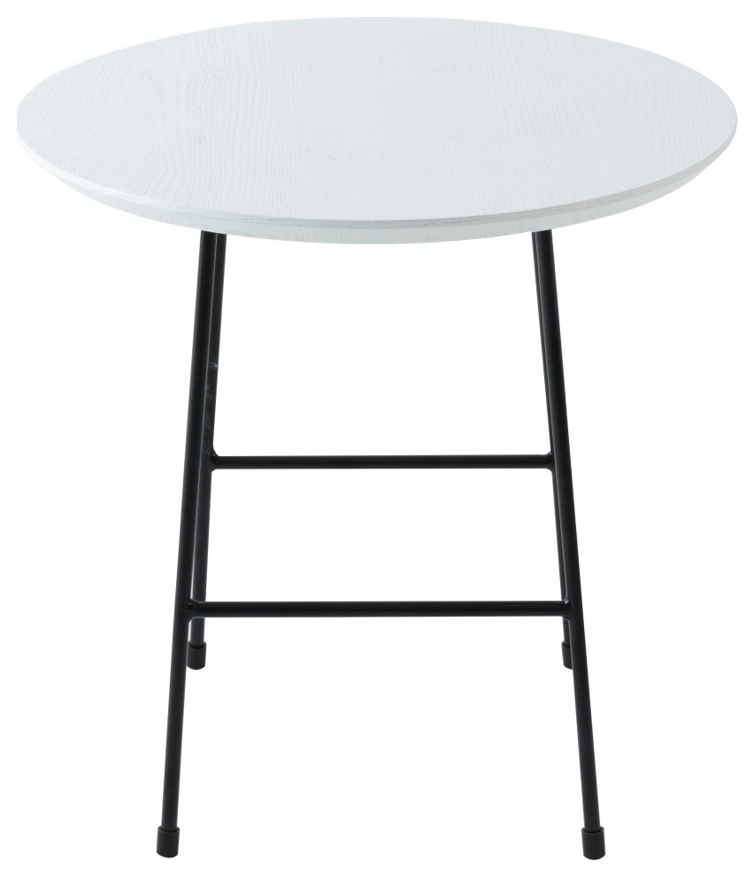 LeisureMod Rossmore Modern Round Side Table With Black Steel Frame   Midcentury   Side Tables And End Tables   by LeisureMod  Houzz