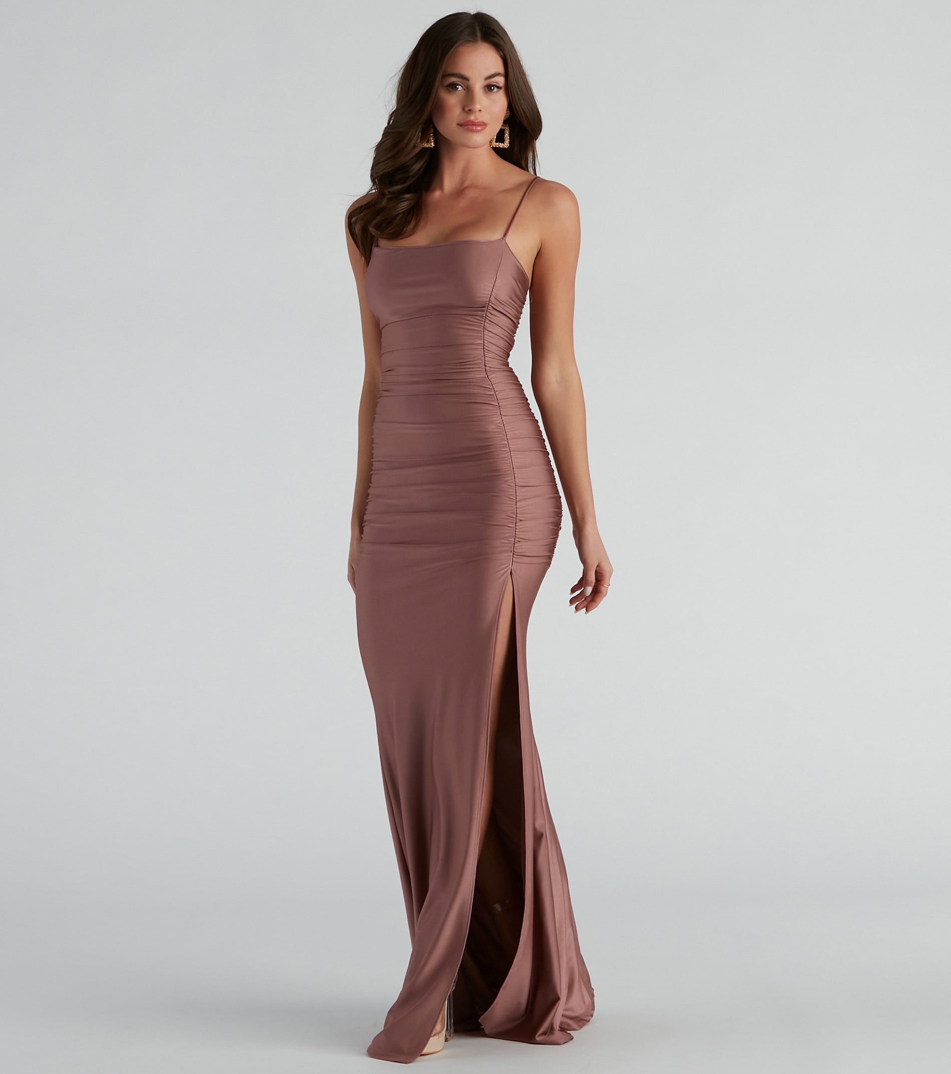 Cece Formal Square Neck Long Dress