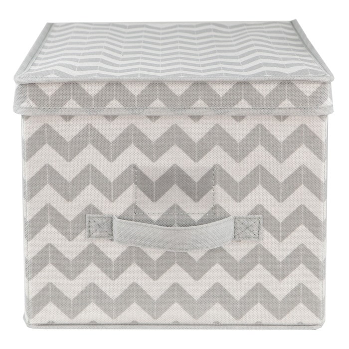 Home Basics Large Chevron Grey Storage Box