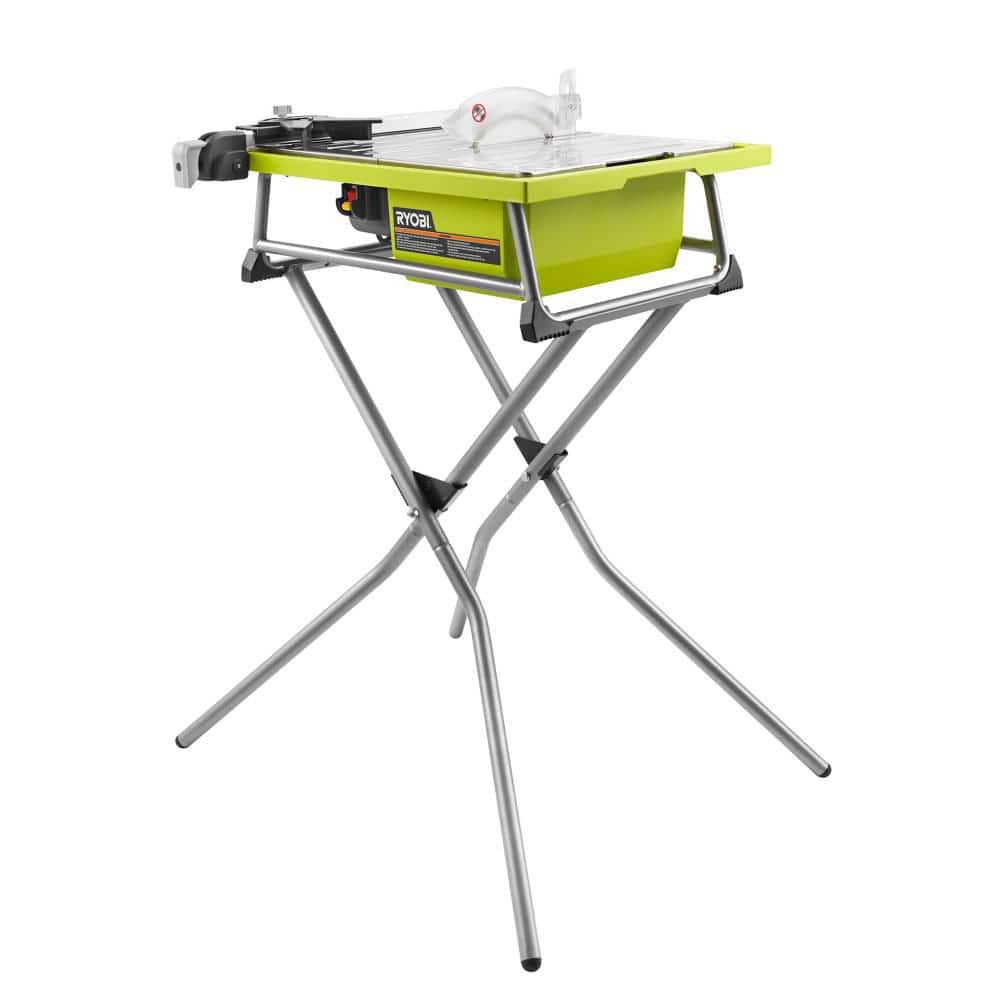 RYOBI 7 in. 4.8 Amp Tile Saw with Stand WS722SN