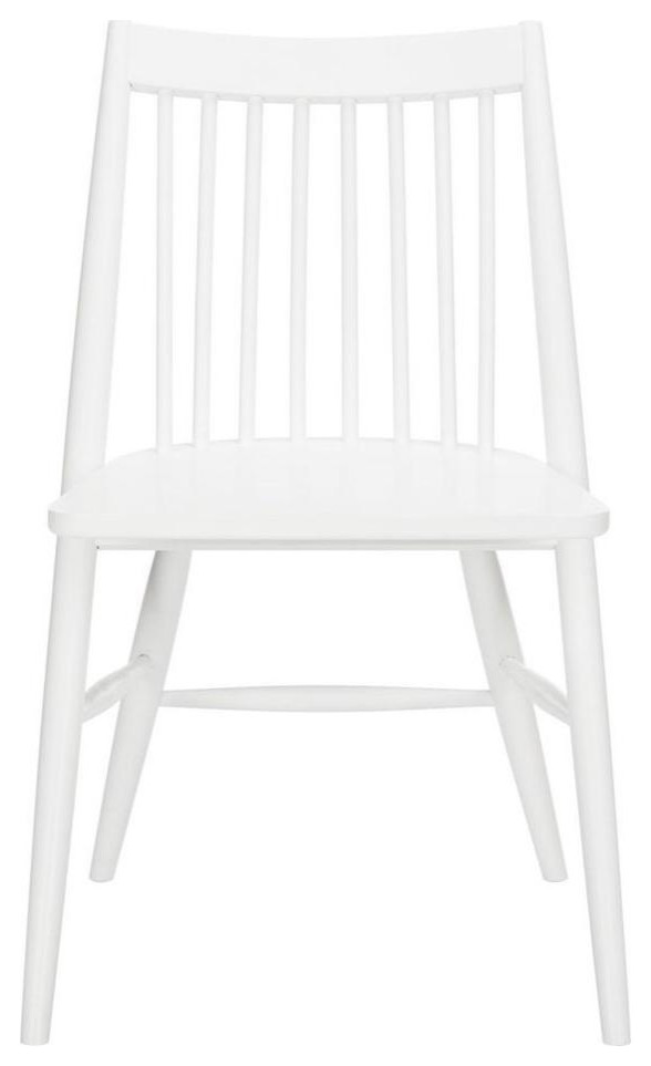 Dirk 19 quotSpindle Dining Chair set of 2 White   Midcentury   Dining Chairs   by AED Luxury Home Decor  Houzz