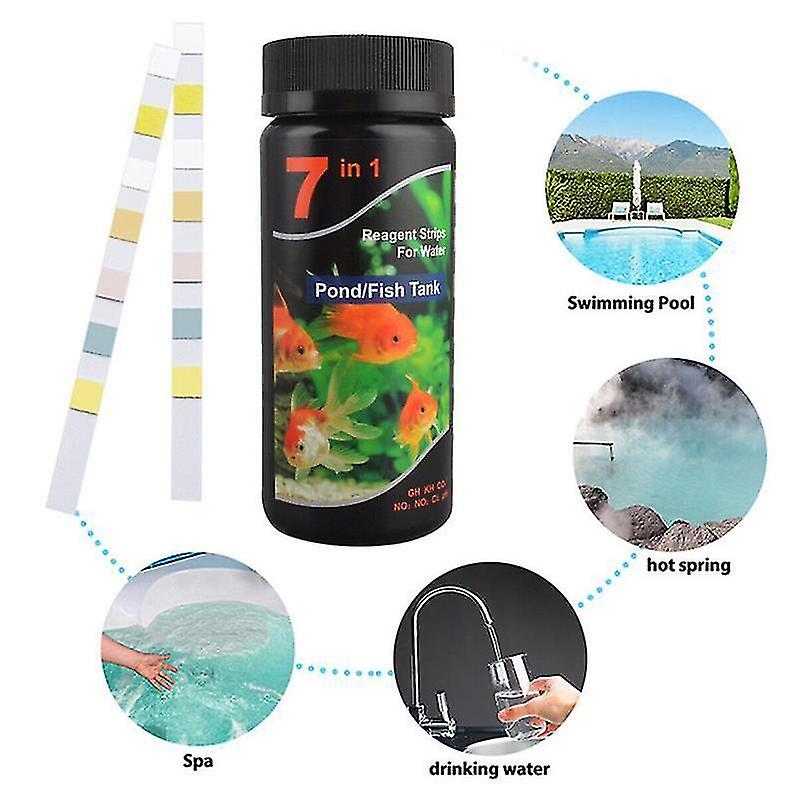 Aquarium Ph Test Kit ~ 50 Test Strips ~ Tropical Fish Tank Water Tester-7 In 1