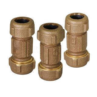 The Plumber's Choice Brass Compression Coupling Fitting with Packing Nut 34 in. Nominal Fitting x 3 in. Length (12-Pack) 2256SCR-12