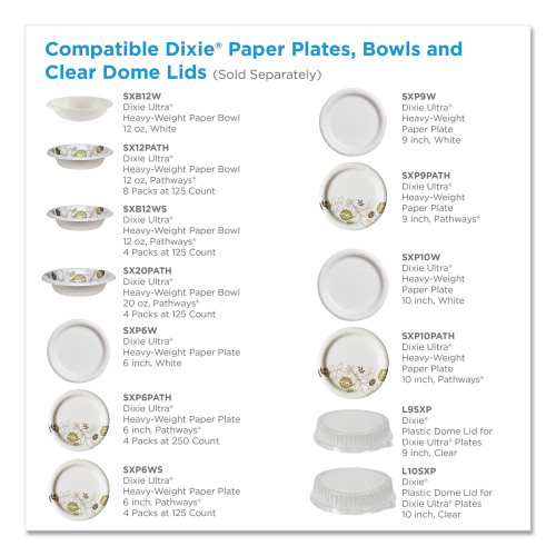 Dixie Pathways Heavyweight Paper Bowls， 20 oz， Green/Burgundy， 500/Carton (SX20PATH)