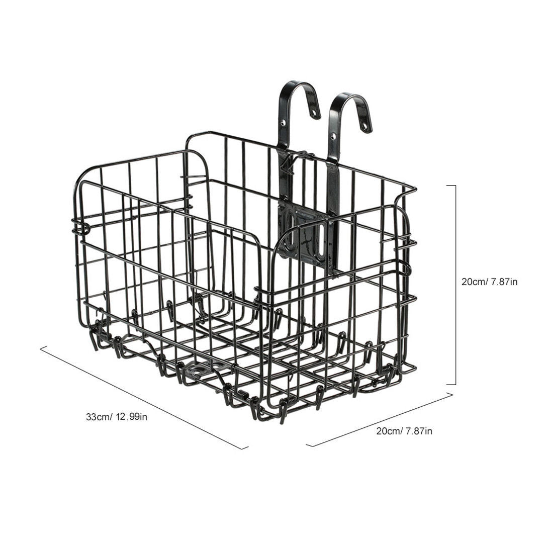 Bicycle Storage Basket Folding Metal Wire Handlebar Basket for Front