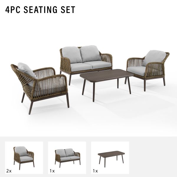 Haven 4Pc Outdoor Wicker Conversation Set