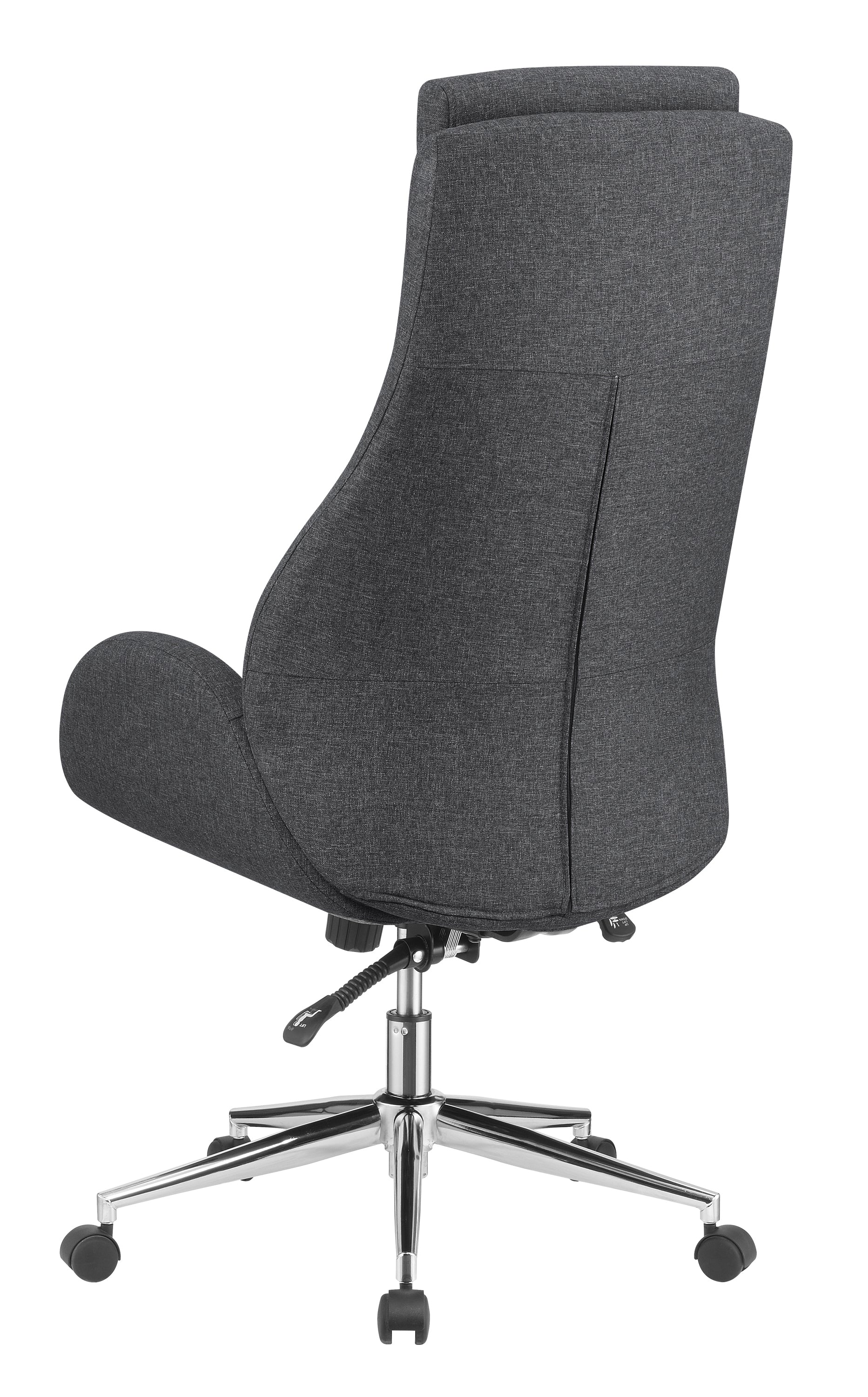 Cruz Upholstered Office Chair With Padded Seat Grey And Chrome-881150