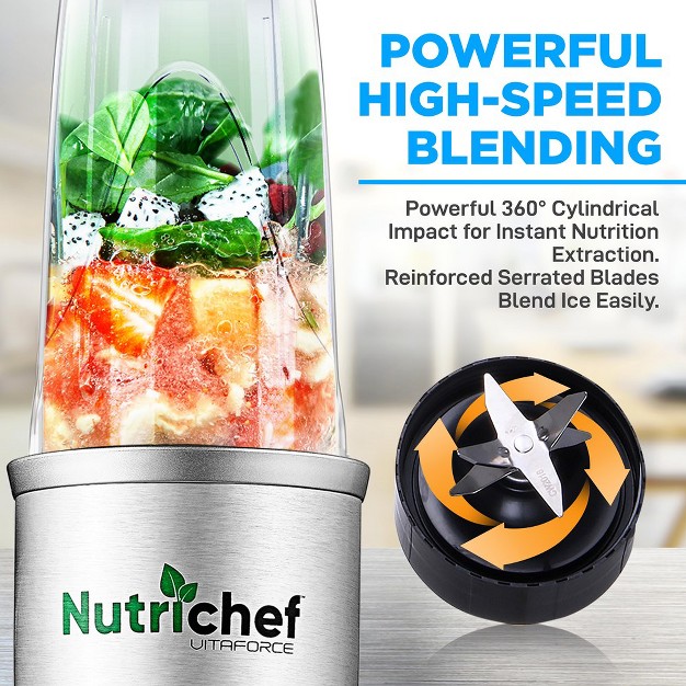 Nutrichef Personal Electric Single Serve Blender 1200w Stainless