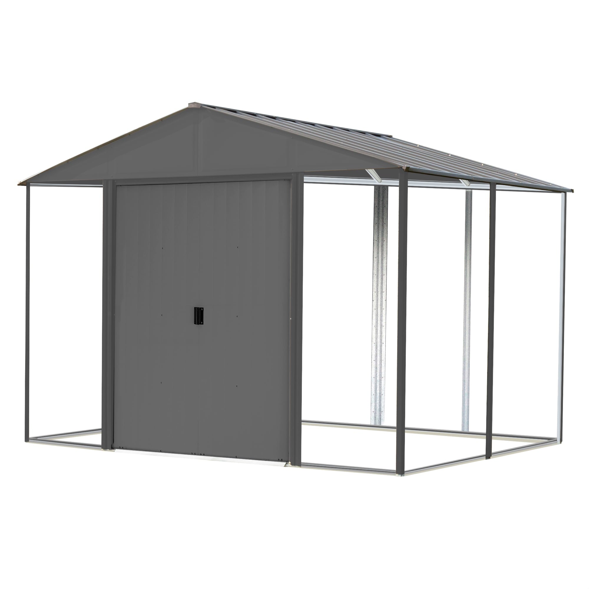 Arrow 8 x 10 ft. Steel Hybrid Storage Shed, Gray