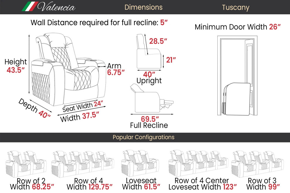 Tuscany Nappa Leather Home Theater  Black  Red Stitching   Theater Seating   by E VISION INTL INC.  Houzz