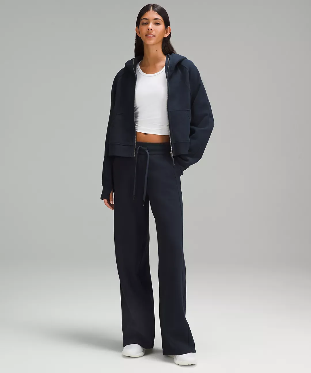 Scuba Mid-Rise Wide-Leg Full Length Pant