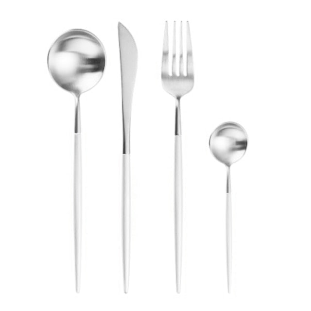 Rose Gold Tableware Set Stainless Steel Cutlery Set Western Food Tableware Luxury Fork Teaspoon Knife Cutlery Set fork spoon