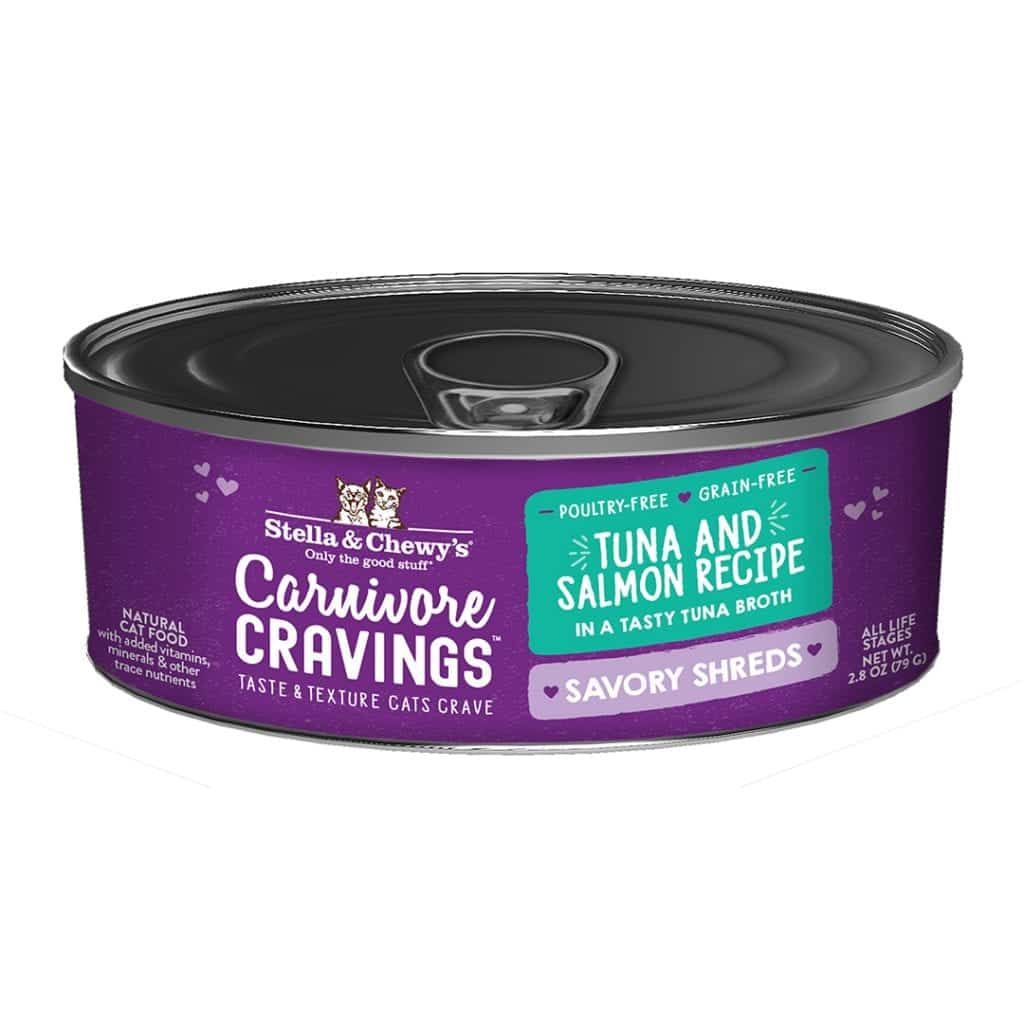 Stella  Chewys Carnivore Cravings Tuna  Salmon Shreds Canned Cat Fo