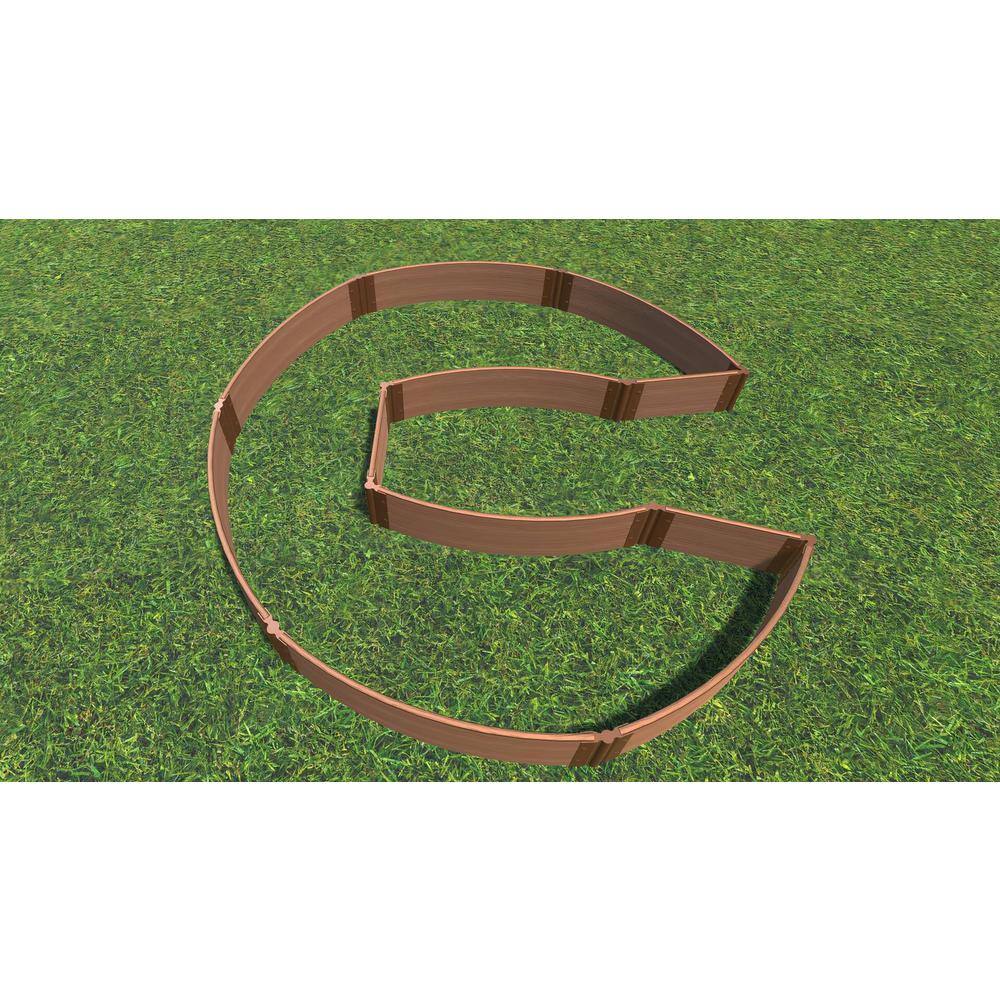 Frame It All 9 ft. x 6 ft. x 11 in. Classic Sienna Composite Walk-In Circle Chicago Keyhole Path Raised Garden Bed - 1 in. Profile 800002156