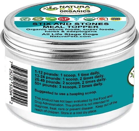 Natura Petz Organics Stix and Stones Dog Supplement， 4-oz jar