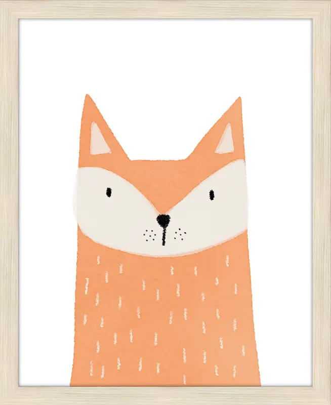 Orange Fox Canvas Framed Wall Art