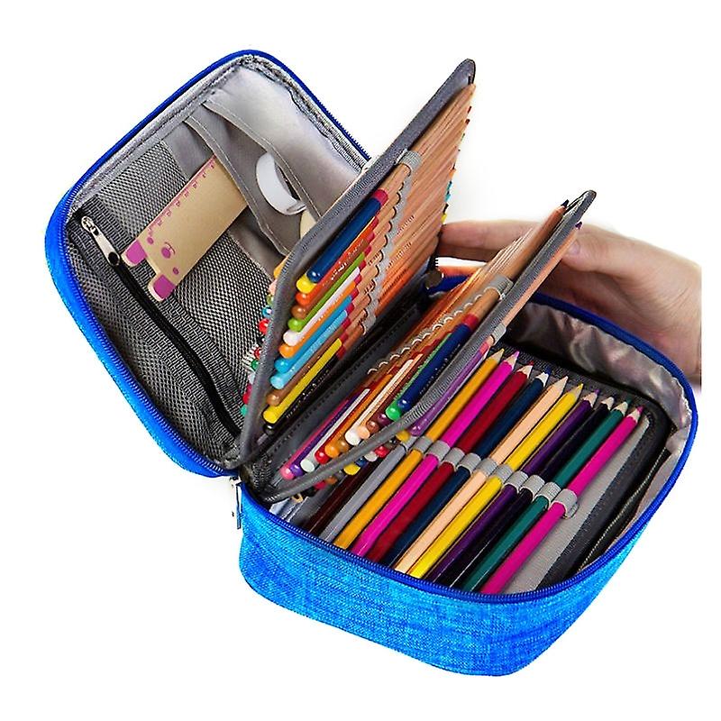 Waterproof Pencil Case 72 Color Large Capacity Sketch Pencil Bag Stationery Set(Blue)