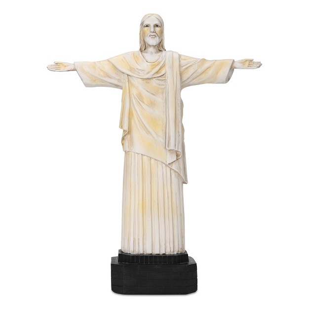 Techko Maid Jesus Solar Outdoor Garden Statue Decor With Spotlight