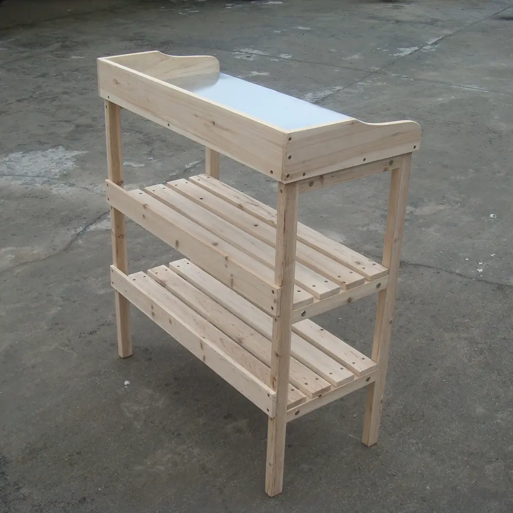 Factory direct supply garden potting table furniture natural gardening workbench potting bench table