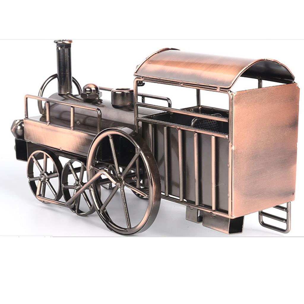 Old Style Locomotive Train Model Metalwork Office Decoration Ornaments Handcrafted Collectible Vehicle Toys