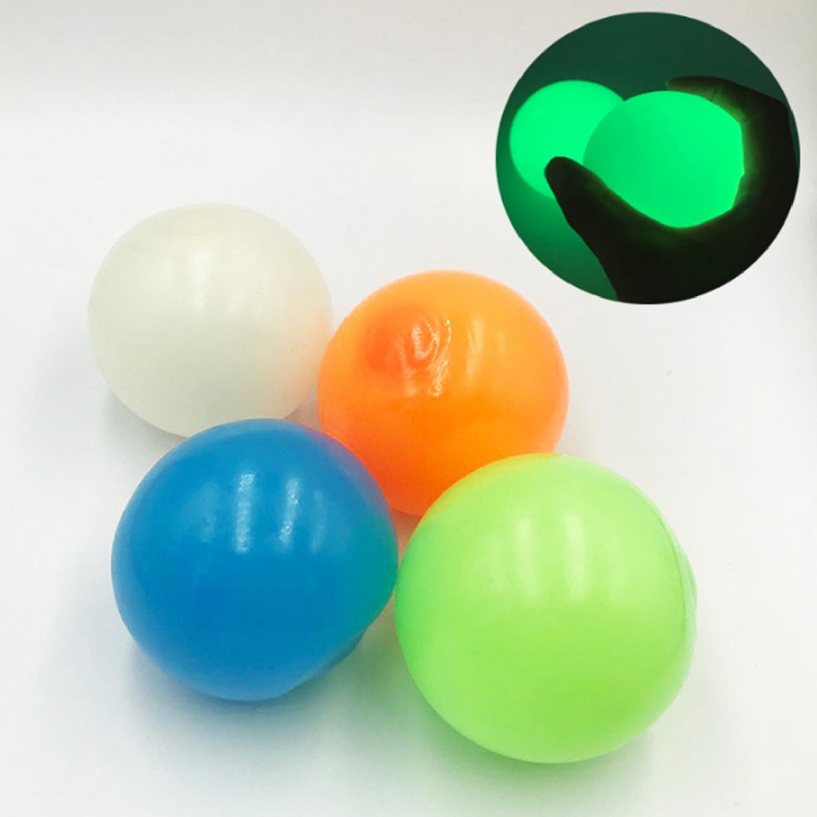 3pcs Stick Wall Balls Sticky Target Ball Fluorescent Ceiling Ball Anti-stress Decompression Toy  3pcs