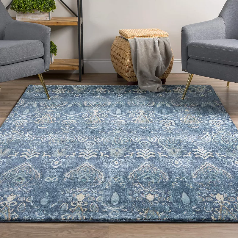 Addison Thurston Distressed Ikat Steel Area Rug