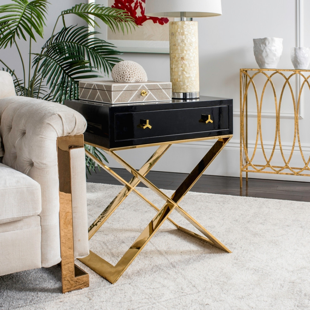 Lakota Lacquer Side Table  Black   Contemporary   Side Tables And End Tables   by Rustic Home Furniture Deco  Houzz