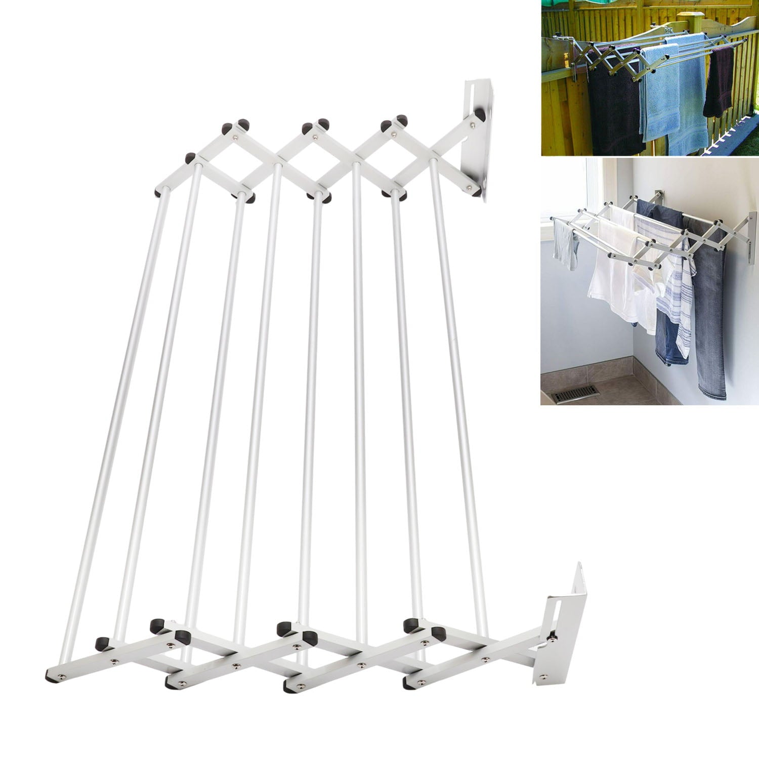 uyoyous Wall Mounted Expandable Clothes Drying Towel Rack Laundry Hanger Room