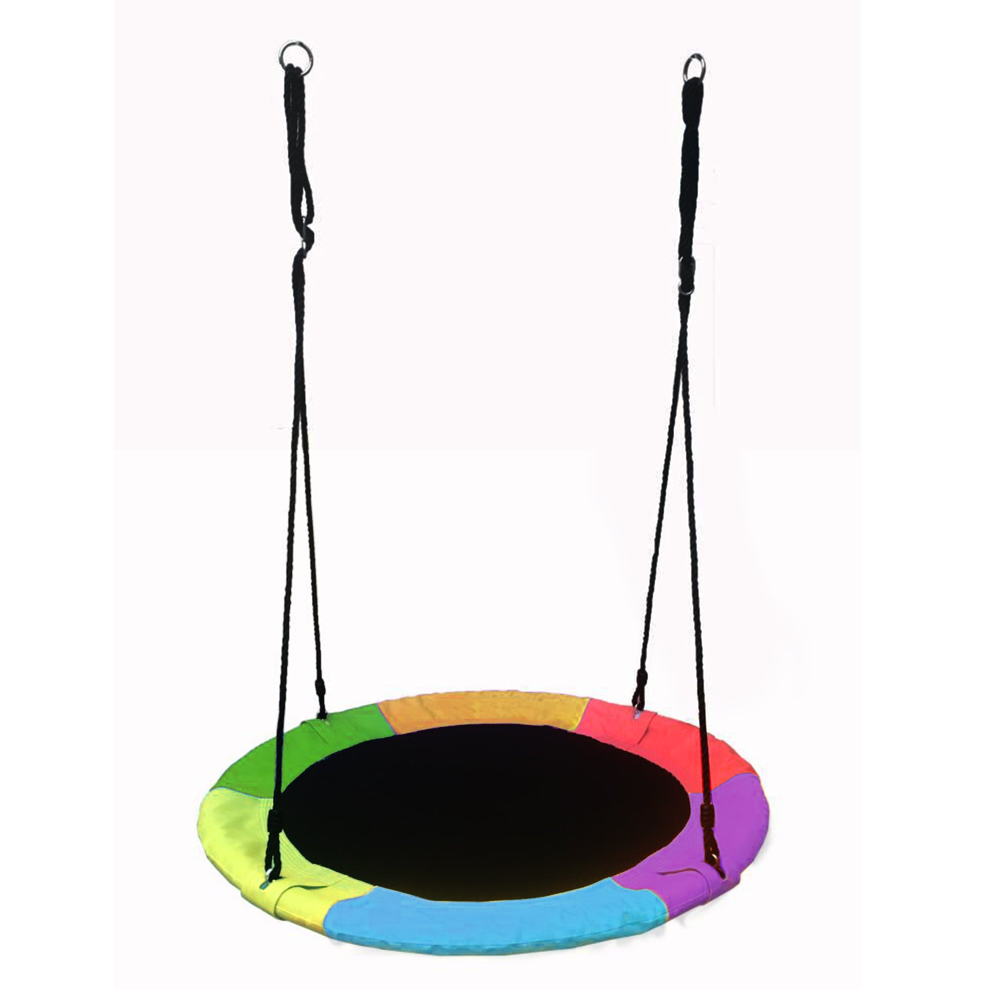 Swing Sets for Kids Playground Platform Saucer Tree Swing Rope 1M 40 '' Diameter， Rainbow Color