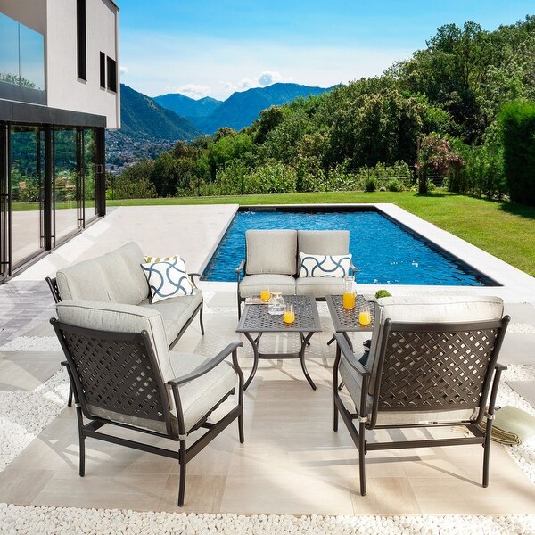 PATIO FESTIVAL 6Piece Outdoor Metal Conversation Set